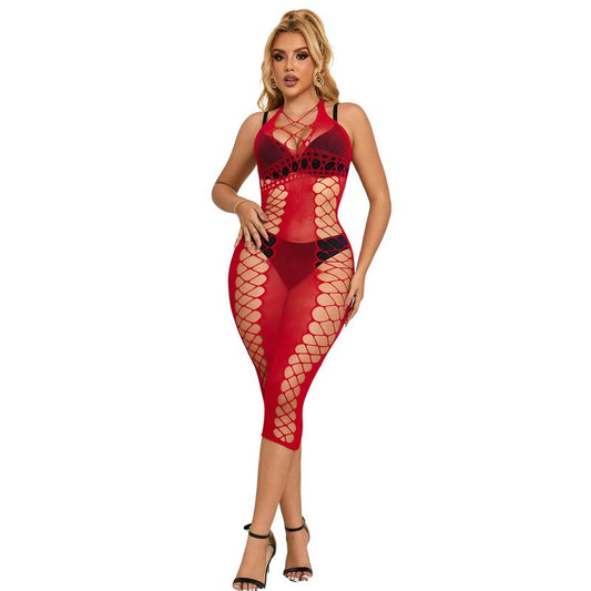 Subblime - 952327 robe longue en filet rouge taille unique