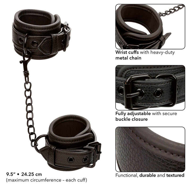 Calexotics - nocturnal manichette da polso in pelle regolabili nere