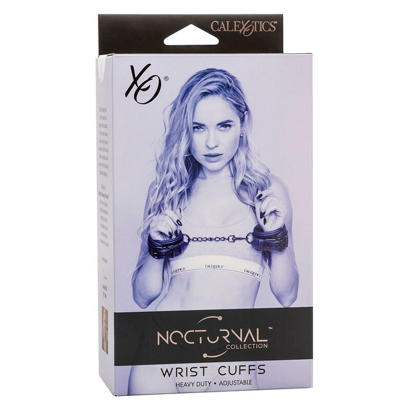 CALEXOTICS - NOCTURNAL MENOTTES DE POIGNET RÉGLABLES EN CUIR NOIR