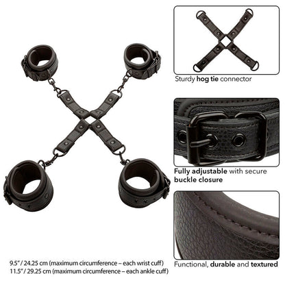 Calexotics - nocturnal connettore hog tie cuero regolabile nero
