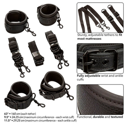 Calexotics - nocturnal cinghie per letto in pelle regolabili nere