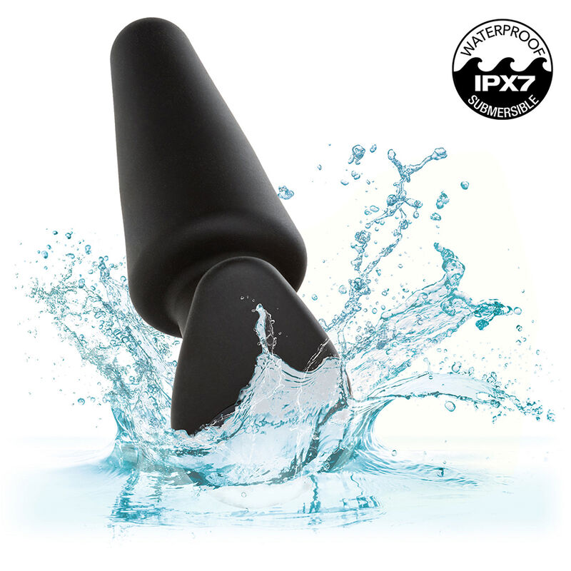 Calexotics - rock bottom tappo anale conico 10 vibrazioni silicone nero