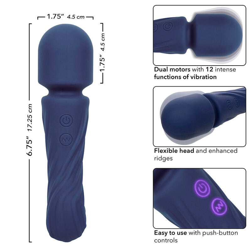 Calexotics - charisma allure massaggiatore doppio motore 12 funzioni 17,25 cm x 4,5 cm viola