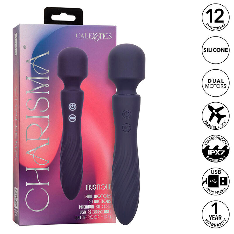 Calexotics - charisma mystique massaggiatore doppio motore 12 funzioni 20,5 cm x 4,5 cm viola