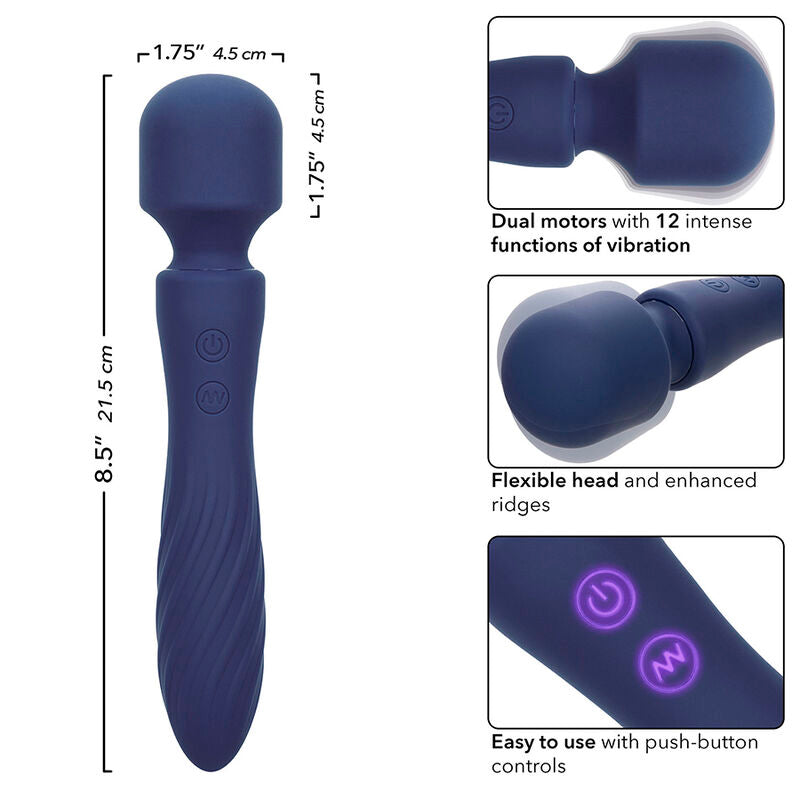 Calexotics - charisma mystique massaggiatore doppio motore 12 funzioni 20,5 cm x 4,5 cm viola