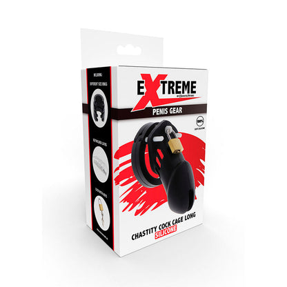 HIDDEN DESIRE - CAGE DE CHASTETÉ EXTRÊME EN SILICONE TAILLE L NOIR