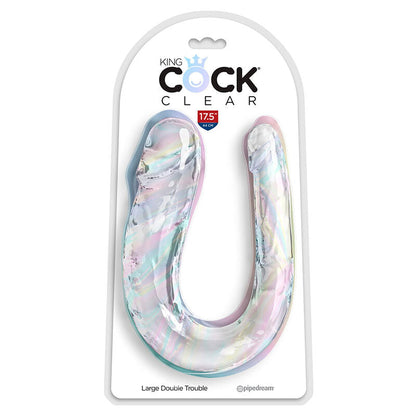 King cock - double trouble doppio trouble 44 cm transparent