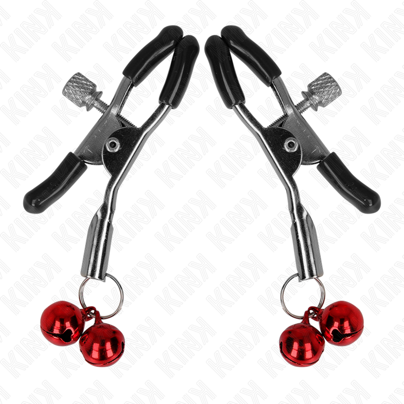 Kink - pince à tétons double cloche rouge 6 cm