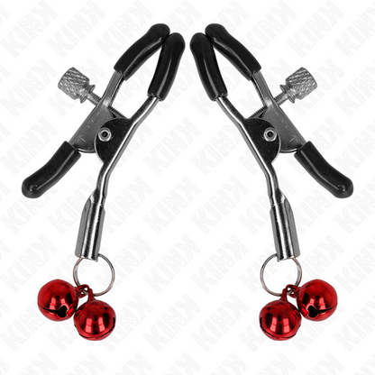 Kink - pince à tétons double cloche rouge 6 cm