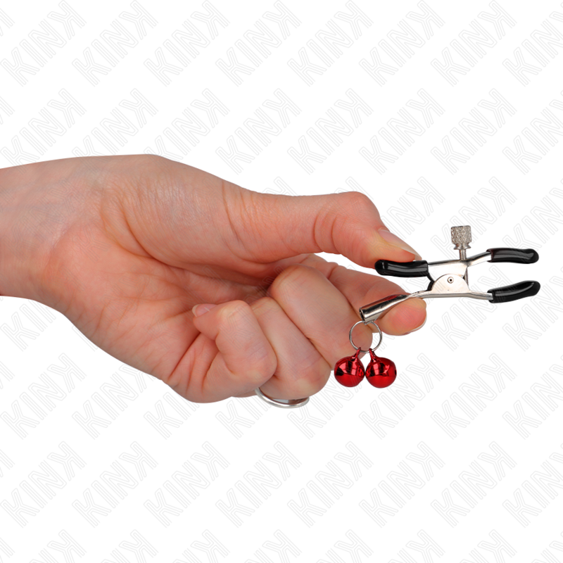 Kink - pince à tétons double cloche rouge 6 cm
