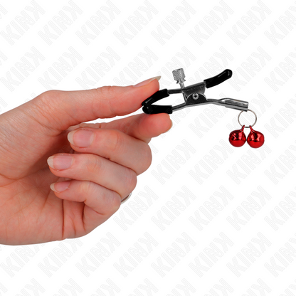 Kink - pince à tétons double cloche rouge 6 cm