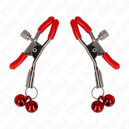 Kink - pinza per capezzoli doppia campana rossa 6 cm