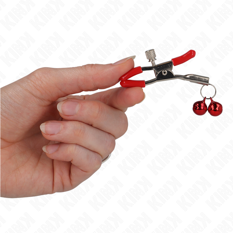 Kink - pinza per capezzoli doppia campana rossa 6 cm