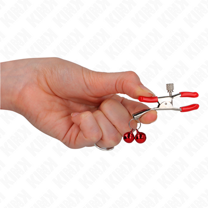 Kink - pinza per capezzoli doppia campana rossa 6 cm