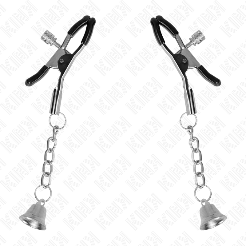 Kink - pinces à tétons avec breloque clochette argentée 6 cm
