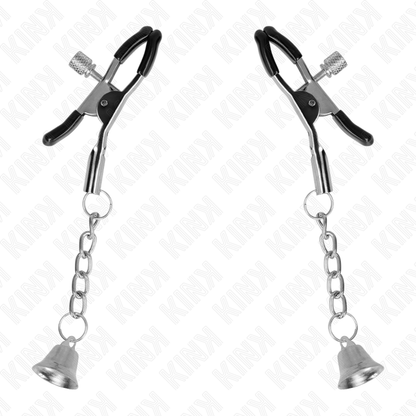 Kink - pinces à tétons avec breloque clochette argentée 6 cm