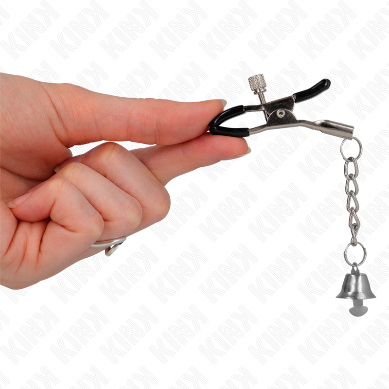 Kink - pinces à tétons avec breloque clochette argentée 6 cm
