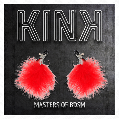 Kink - pinza per capezzoli piuma rosso 7 cm