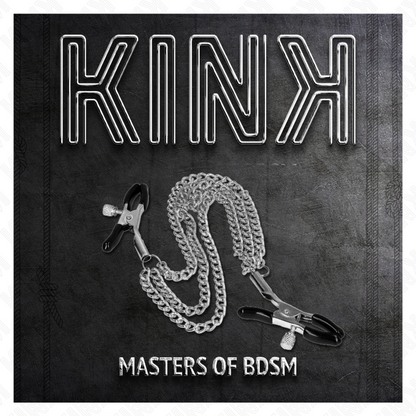KINK - PINCES À TÉTONS AVEC 3 CHAÎNES ARGENTÉES 20/23/28 CM