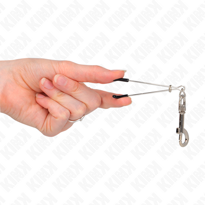 Kink - pinza per capezzoli a gancio sottile argento 7 cm