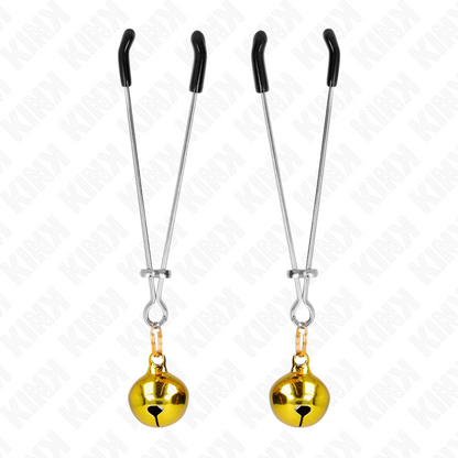 KINK - PINCES À TÉTONS CLOCHETTE FINES OR 7 CM