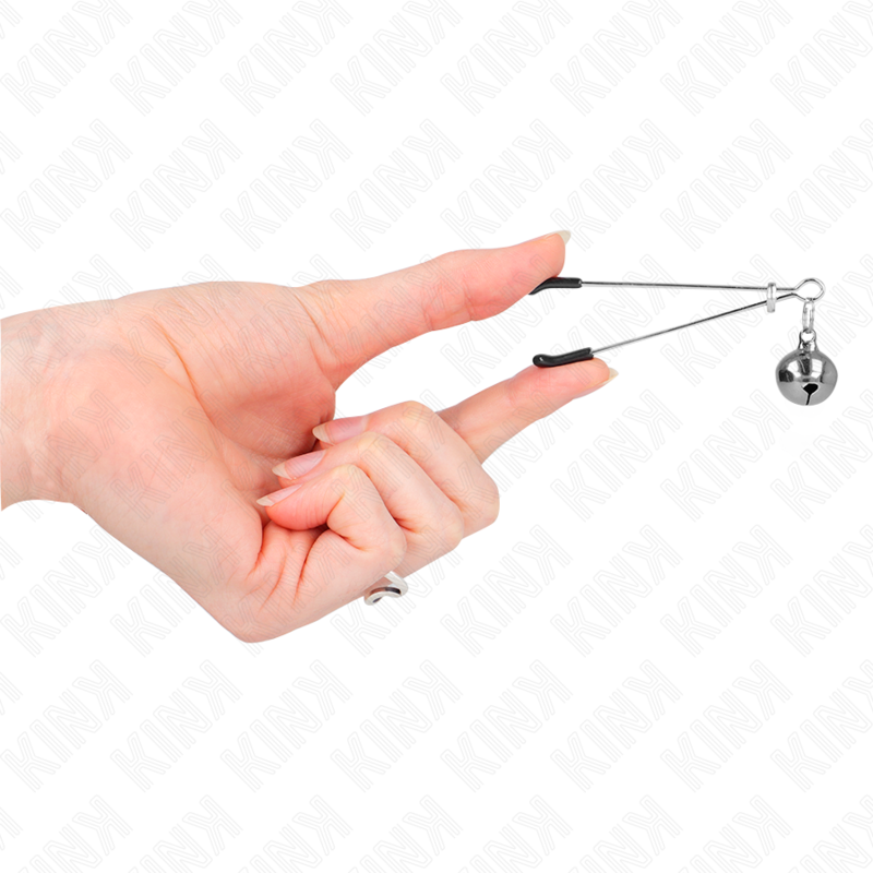 KINK - PINCES À TÉTON À CLOCHETTE FINE ARGENT 7 CM
