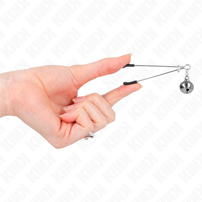 KINK - PINCES À TÉTON À CLOCHETTE FINE ARGENT 7 CM