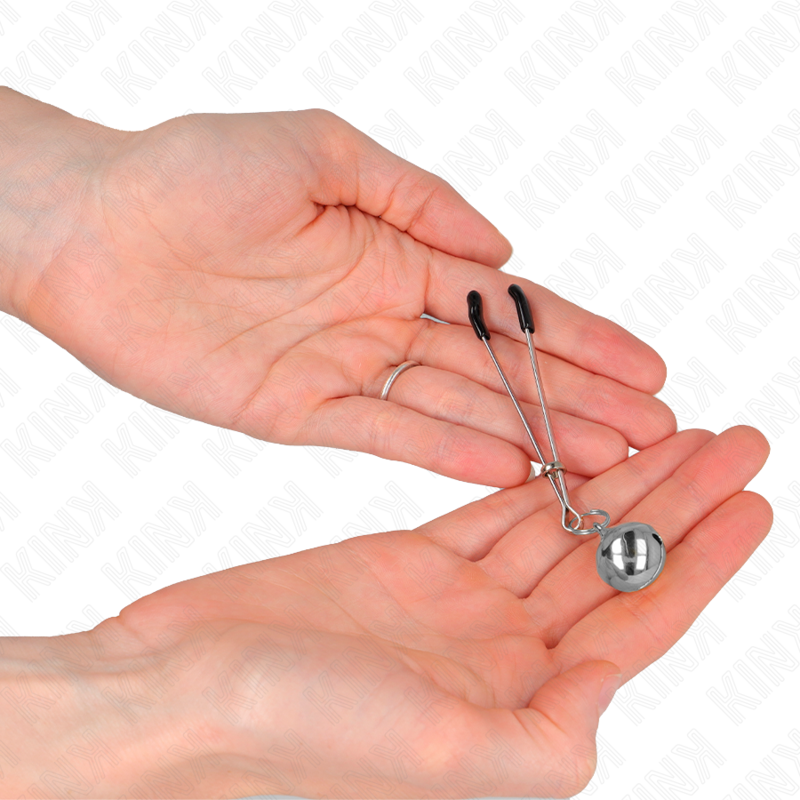 KINK - PINCES À TÉTON À CLOCHETTE FINE ARGENT 7 CM
