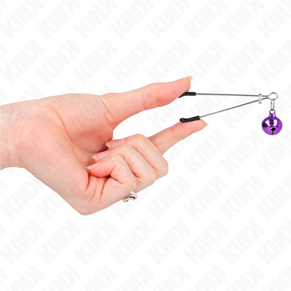 Kink - pinze per capezzoli a campana sottile viola 7 cm