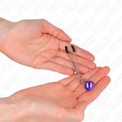 Kink - pinze per capezzoli a campana sottile viola 7 cm
