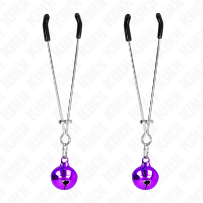 Kink - pinze per capezzoli a campana sottile viola 7 cm
