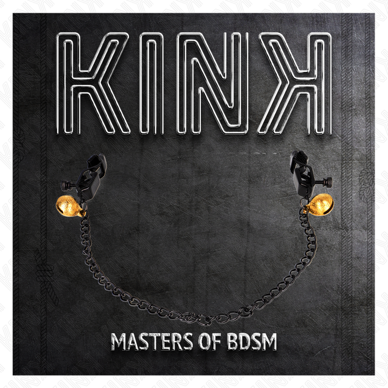 Kink - pinze per capezzoli a catena piatta e campana argento 30 cm