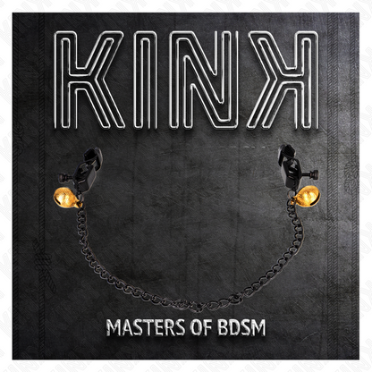 Kink - pinze per capezzoli a catena piatta e campana argento 30 cm