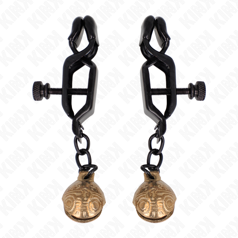 Kink - morsetti per capezzoli stile bell jaw nero 7 cm