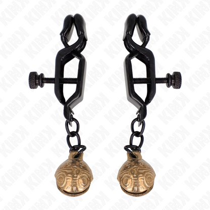 Kink - morsetti per capezzoli stile bell jaw nero 7 cm