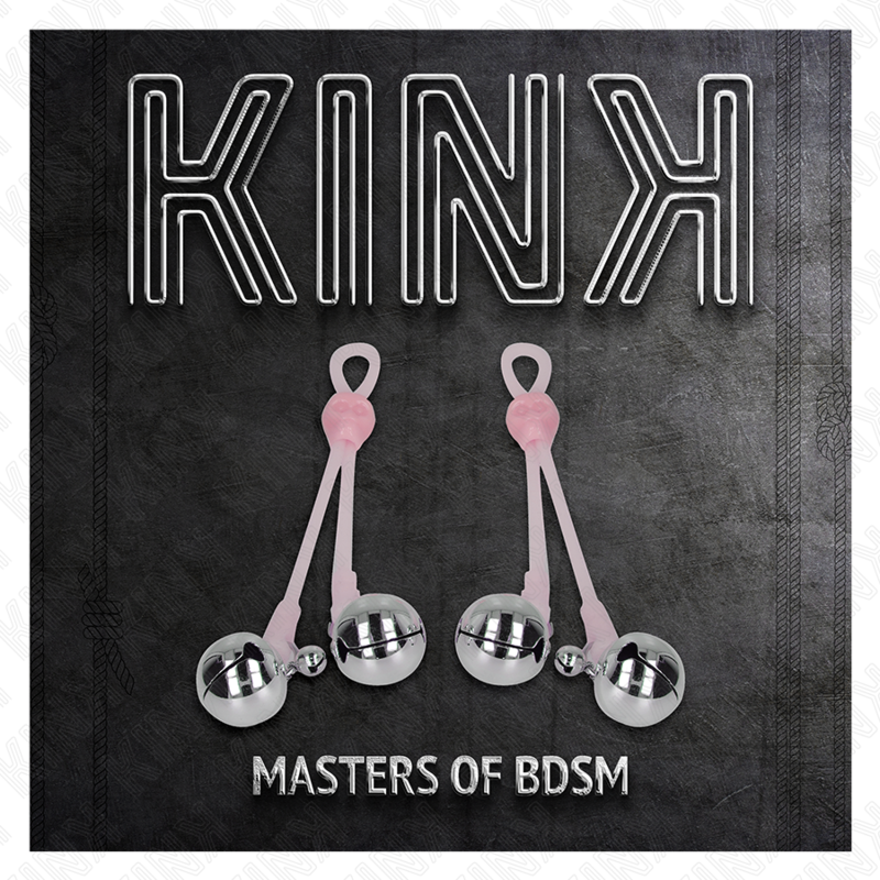 Kink - pinze per capezzoli teschio luminoso con anello campanelli regolabili rosa/argento