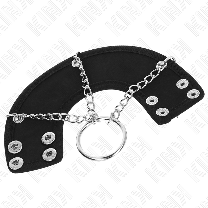 Kink - anello per pene catena 4 cm metallo 7 cm con cintura in pelle