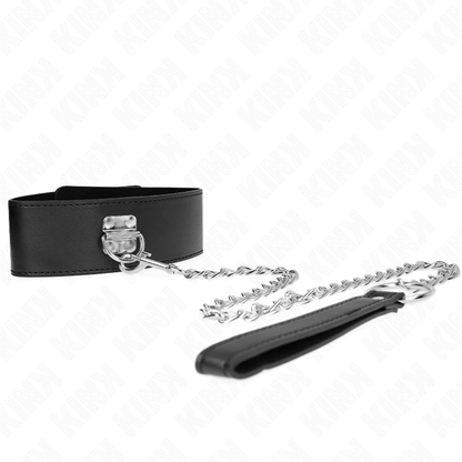 KINK - COLLIER CEINTURE 65 CM AVEC LARGE SANGLE NOIRE RÉGLABLE 33,5-41 CM X 5 CM