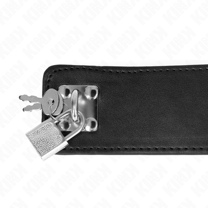 KINK - COLLIER CEINTURE 65 CM AVEC LARGE SANGLE NOIRE RÉGLABLE 33,5-41 CM X 5 CM