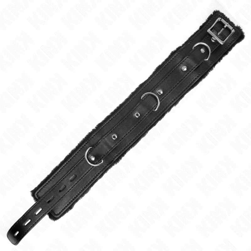 Kink - collier avec laisse 65 cm avec restrictions noir 36-42 cm x 5,5 cm