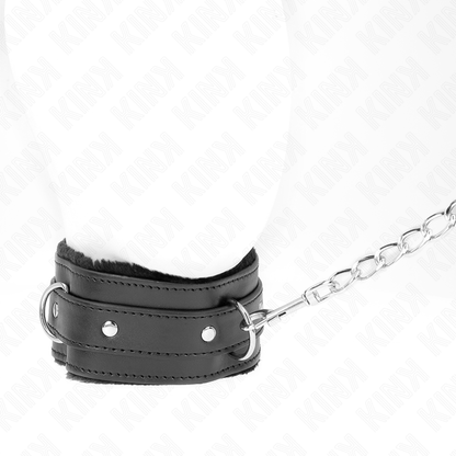 Kink - collier avec laisse 65 cm avec restrictions noir 36-42 cm x 5,5 cm