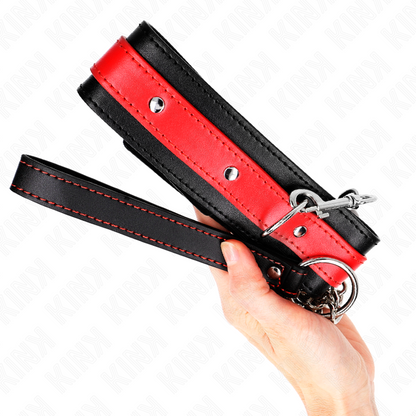 Kink - collier avec lanière rouge 65 cm réglable 36-43 cm x 5 cm
