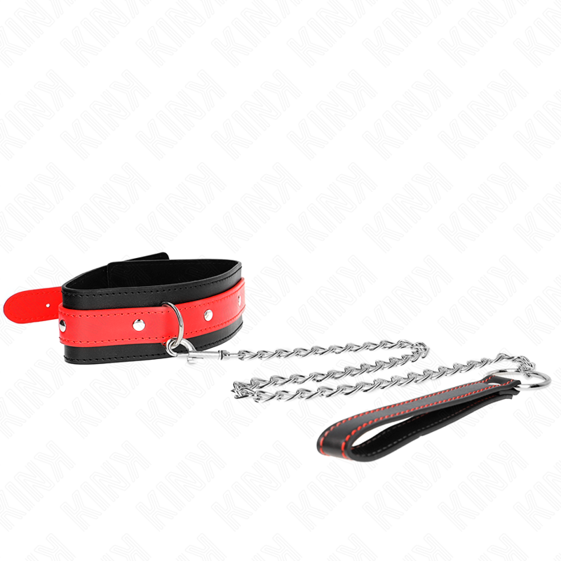 Kink - collier avec lanière rouge 65 cm réglable 36-43 cm x 5 cm