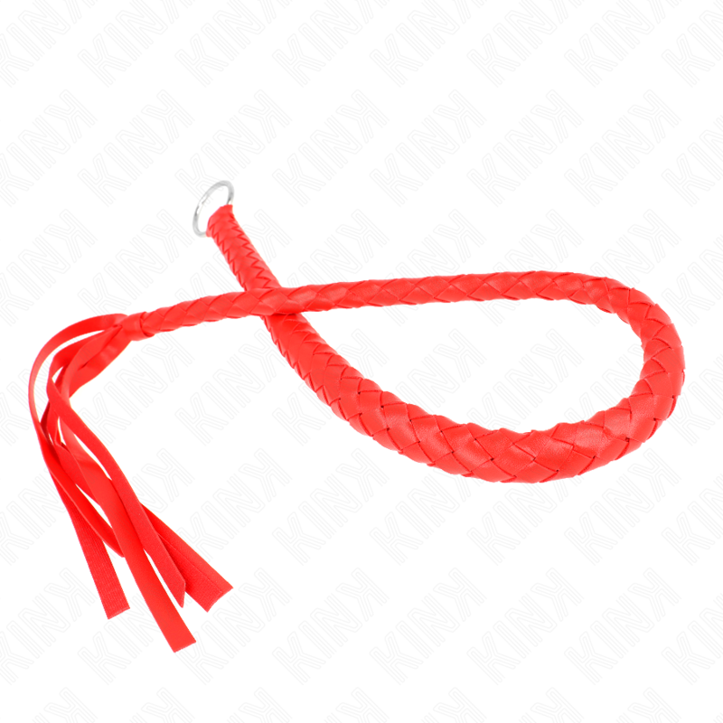 Kink - frusta serpente con anello mano rosso 65 cm