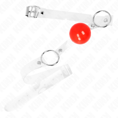 Kink - palla in pvc trasparente rossa bavaglio 4 cm regolabile