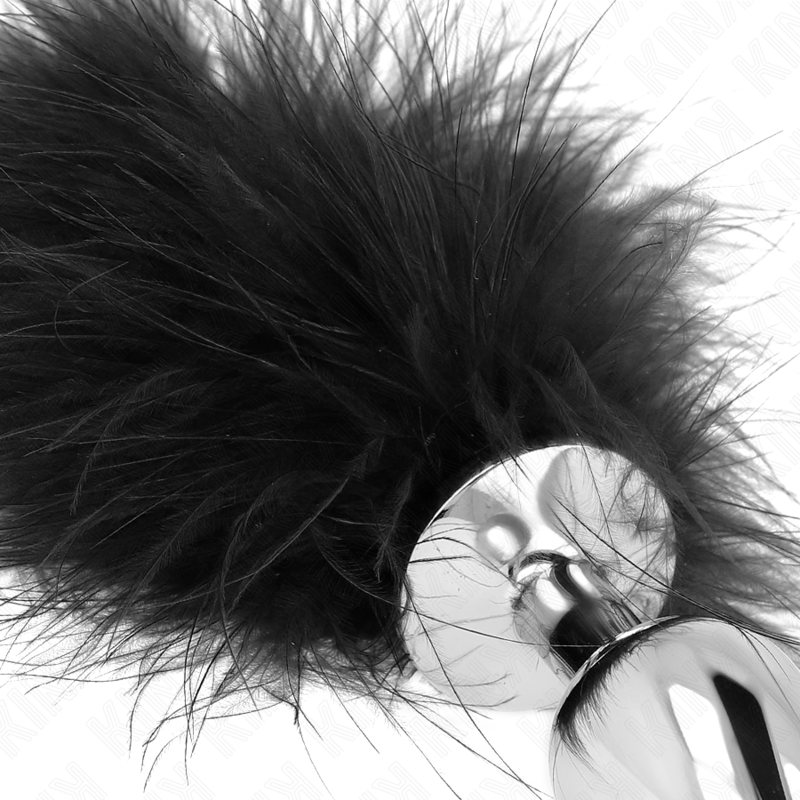 Kink - plug anal en acier inoxydable 11 x 7 cm avec plume 11 cm