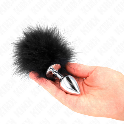 Kink - plug anal en acier inoxydable 11 x 7 cm avec plume 11 cm