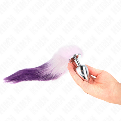 Kink - plug anale misura l 10 x 4 cm con coda sintetica 40 cm viola