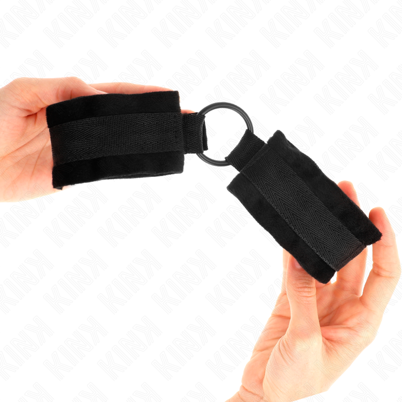 Kink - polsini in pelliccia per principianti 25 cm con o-ring 4 cm nero regolabile 15-25 cm