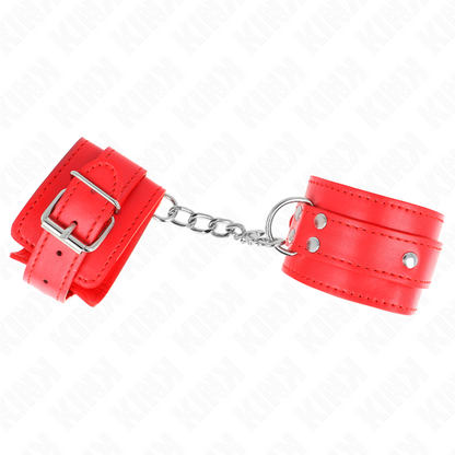 Kink - Sangle de contention de poignet avec 3 anneaux en D réglable rouge 17,5-25 cm x 6 cm